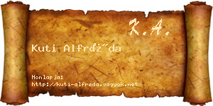 Kuti Alfréda névjegykártya